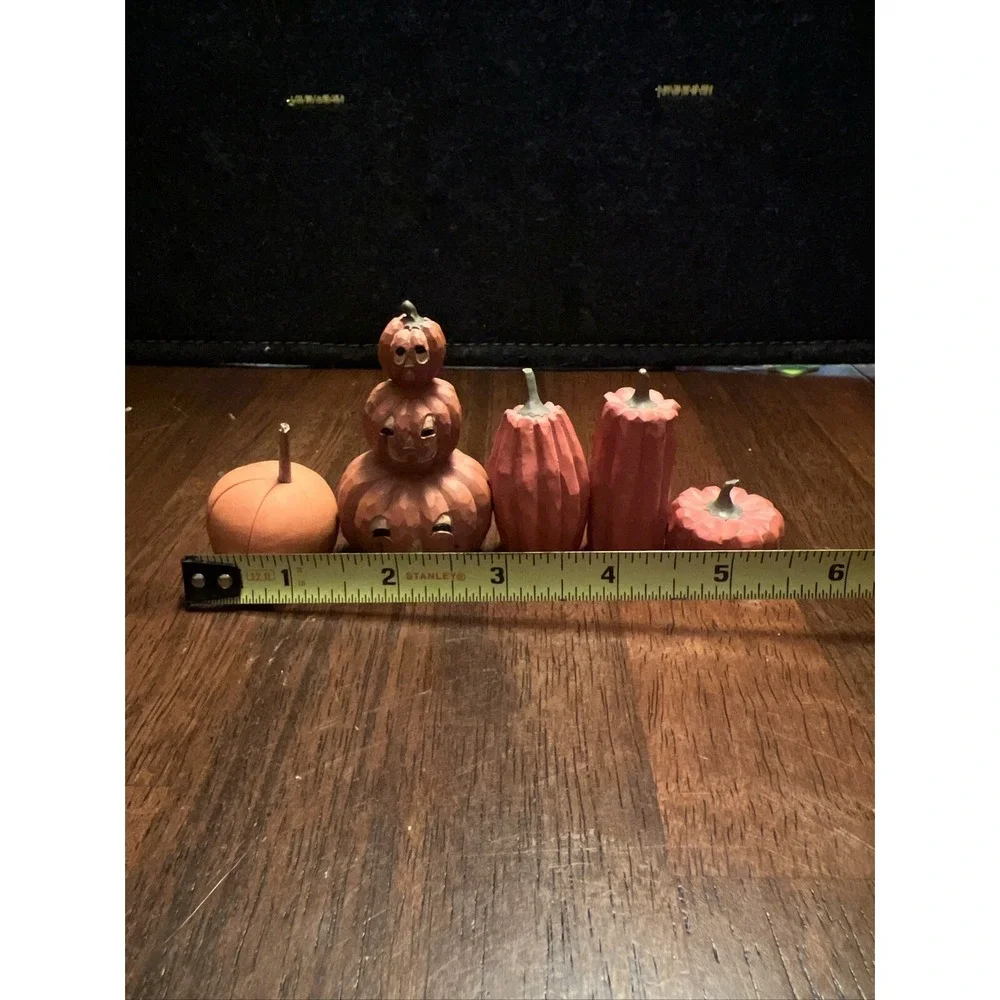 Lot Of 7 Pumpkin Miniature Decor Halloween Tealight Candles‎ Jack O Lanterns